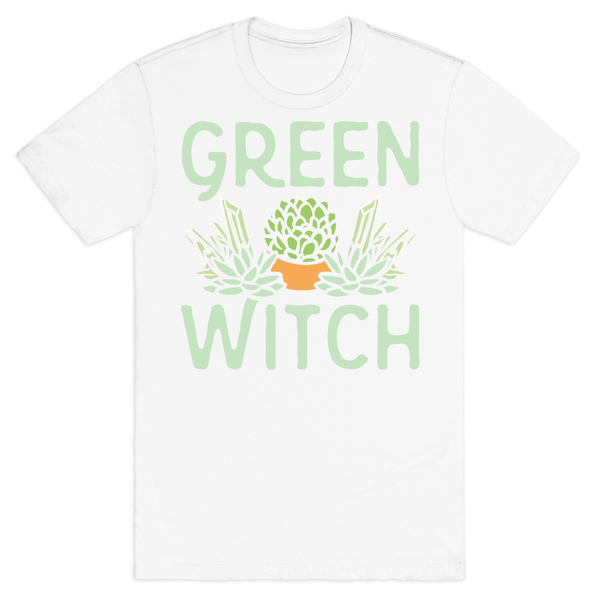 Green Witch White Print T-Shirt