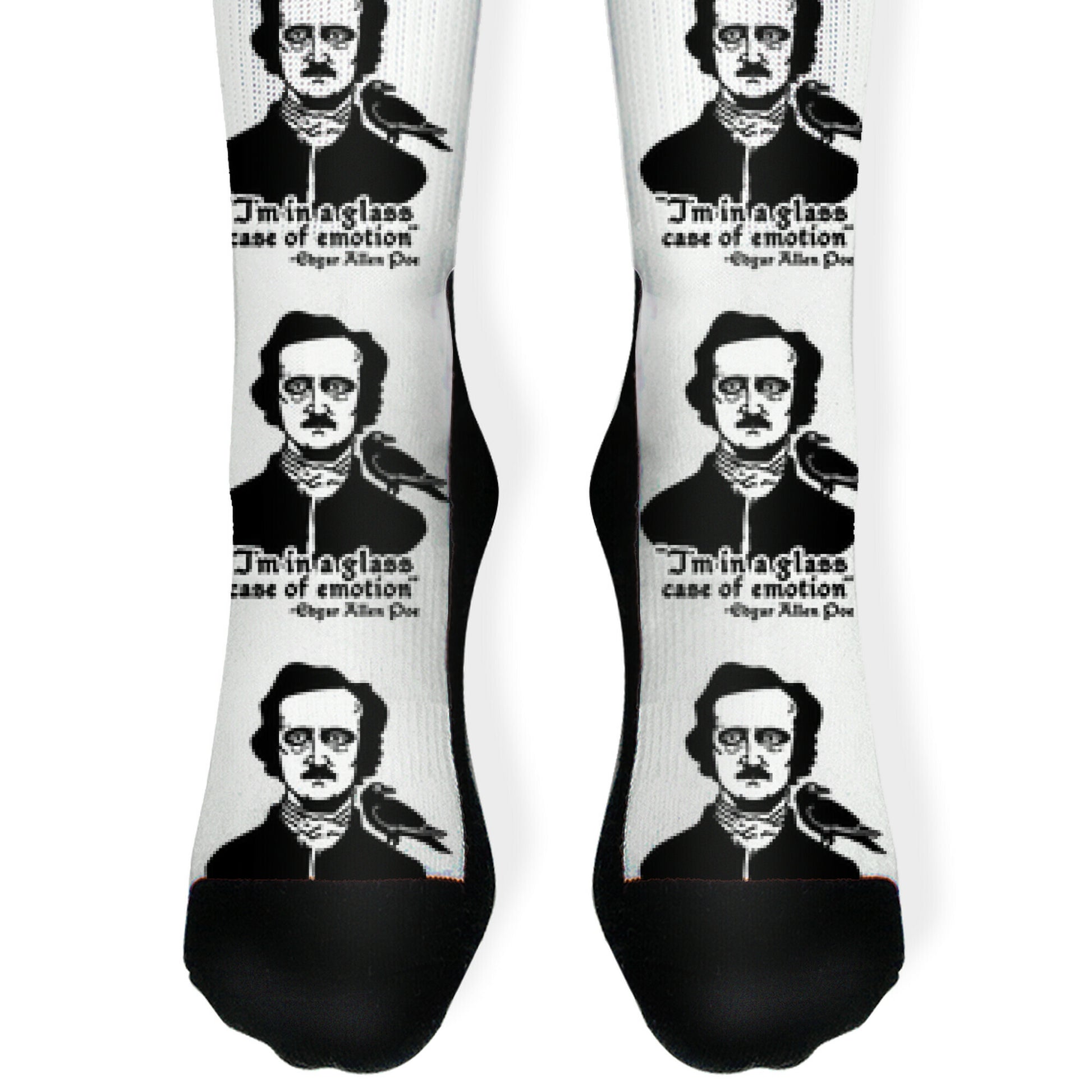 Poe in a Glass Case of Emotion Socks