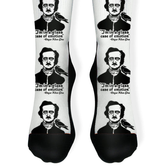 Poe in a Glass Case of Emotion Socks