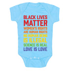 Black Lives Matter List Baby One Piece