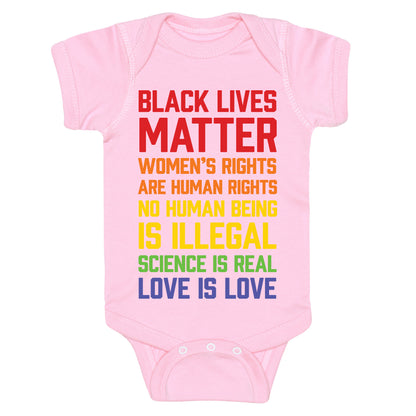 Black Lives Matter List Baby One Piece