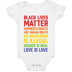 Black Lives Matter List Baby One Piece