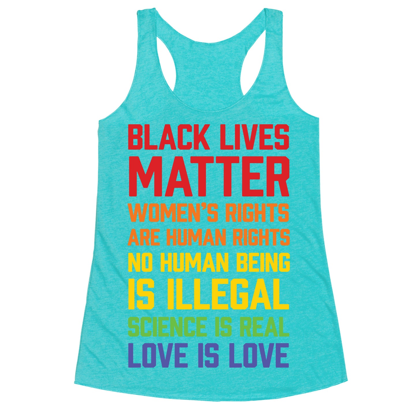 Black Lives Matter List Racerback Tank