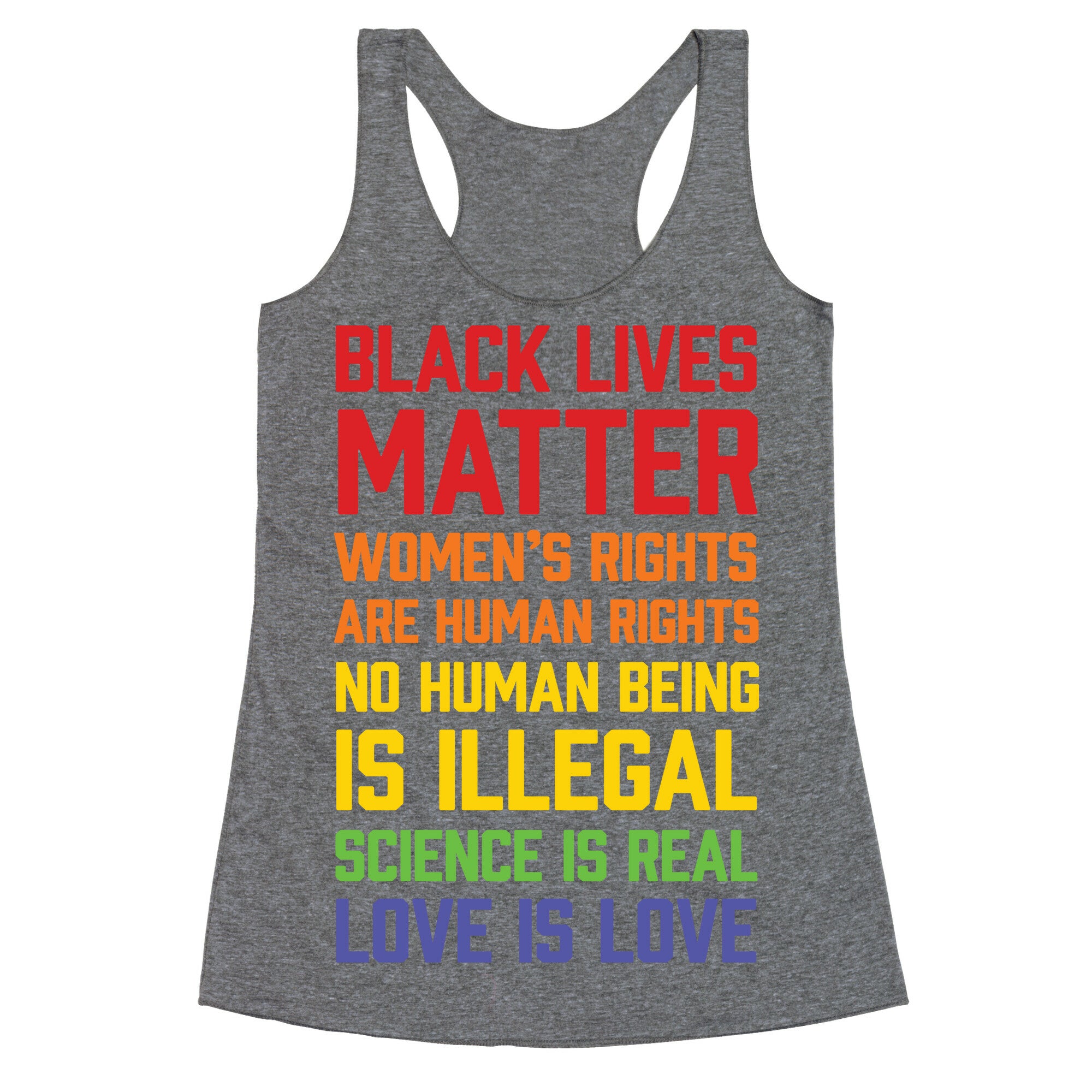 Black Lives Matter List Racerback Tank