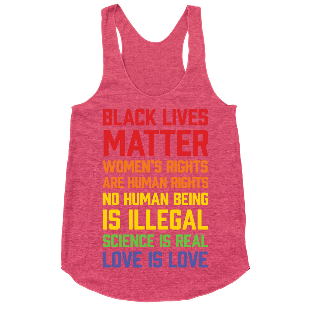 Black Lives Matter List Racerback Tank