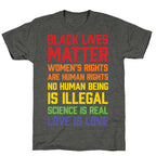 Black Lives Matter List Unisex Triblend Tee