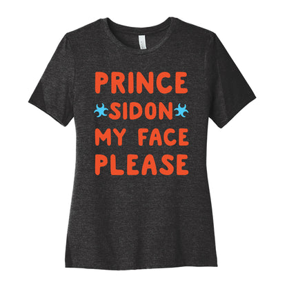 Prince Sidon My Face Please Parody White Print Women's Cotton Tee