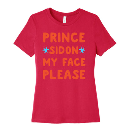 Prince Sidon My Face Please Parody White Print Women's Cotton Tee