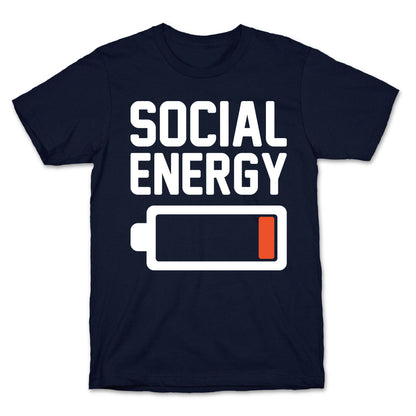 Social Energy Low White Print T-Shirt