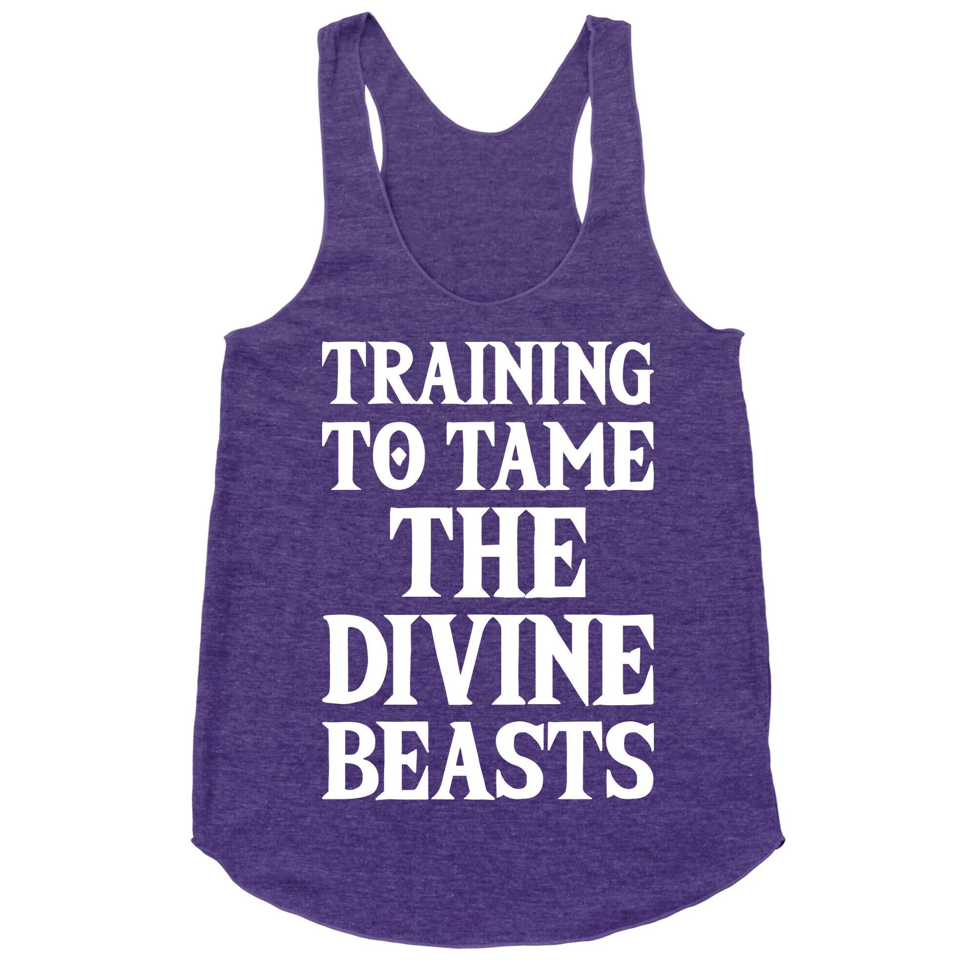 Training To Tame The Divine Beasts Racerback Tank
