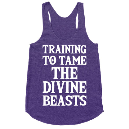 Training To Tame The Divine Beasts Racerback Tank