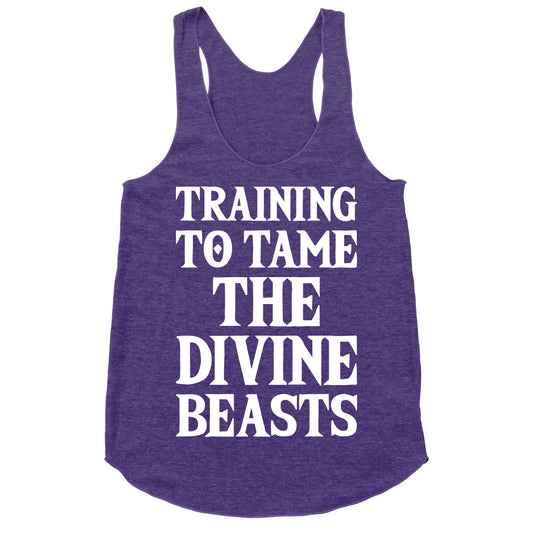 Training To Tame The Divine Beasts Racerback Tank