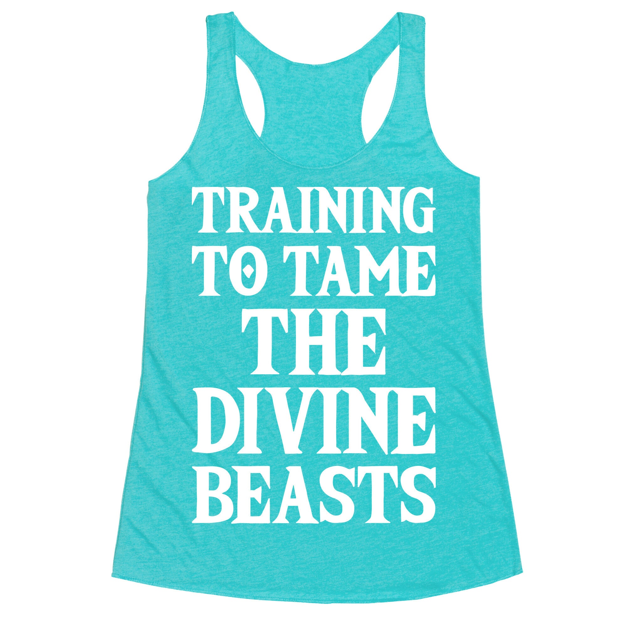 Training To Tame The Divine Beasts Racerback Tank