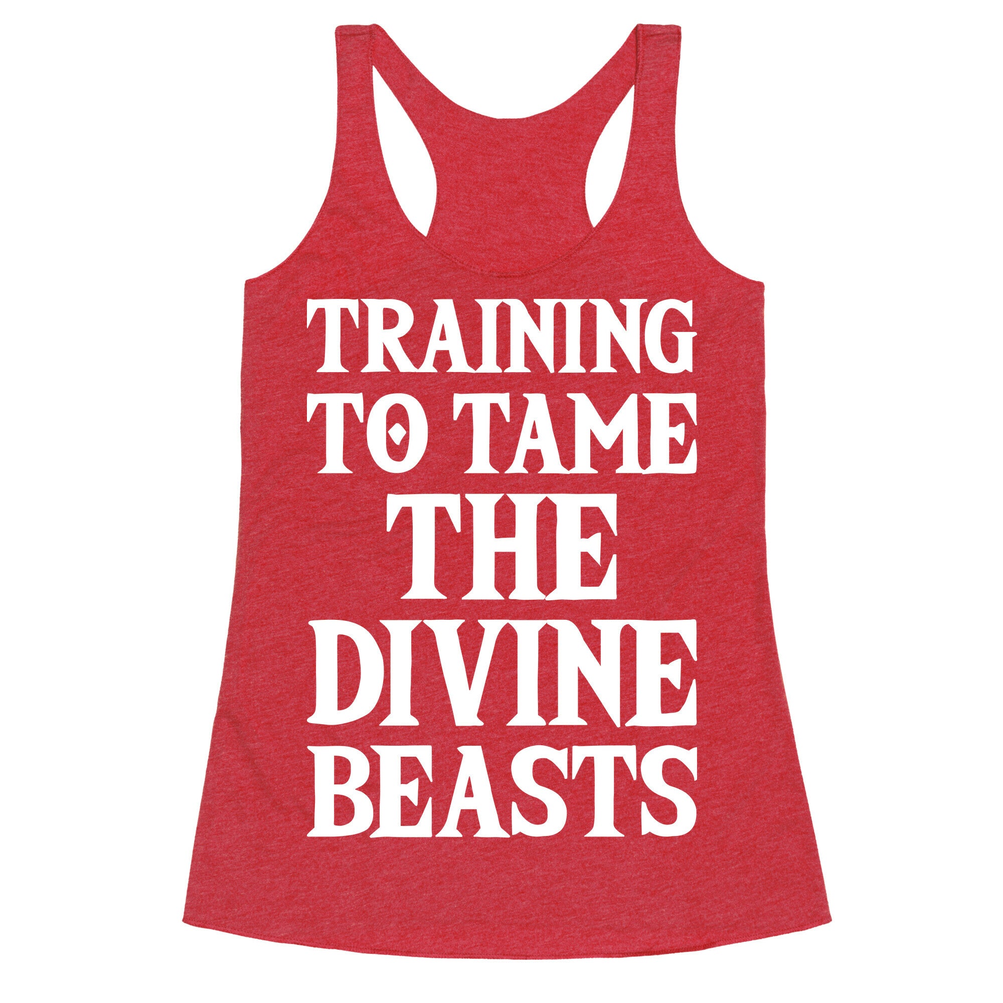 Training To Tame The Divine Beasts Racerback Tank