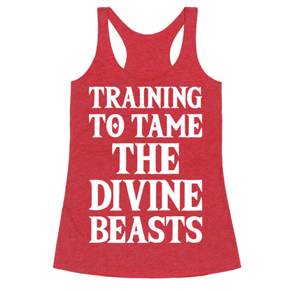 Training To Tame The Divine Beasts Racerback Tank