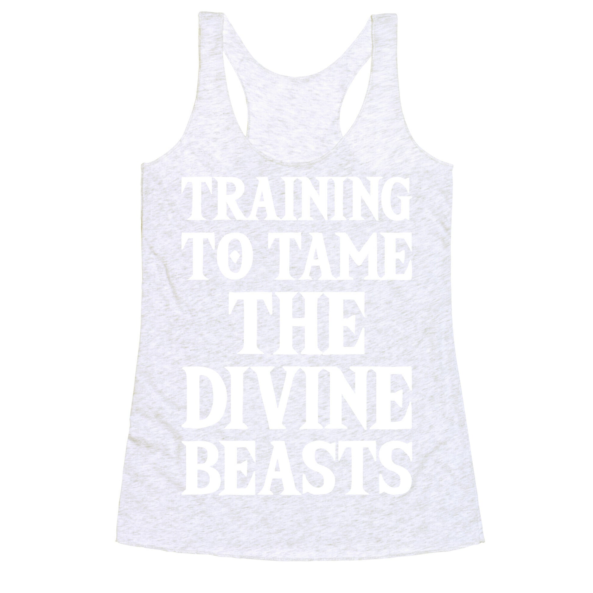 Training To Tame The Divine Beasts Racerback Tank