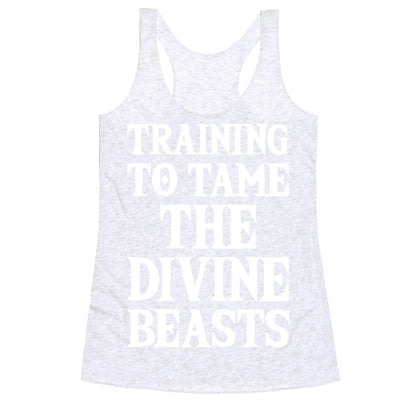 Training To Tame The Divine Beasts Racerback Tank