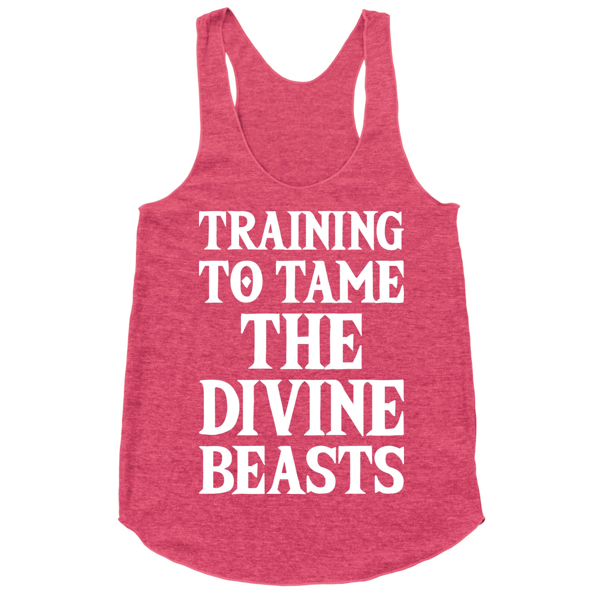 Training To Tame The Divine Beasts Racerback Tank