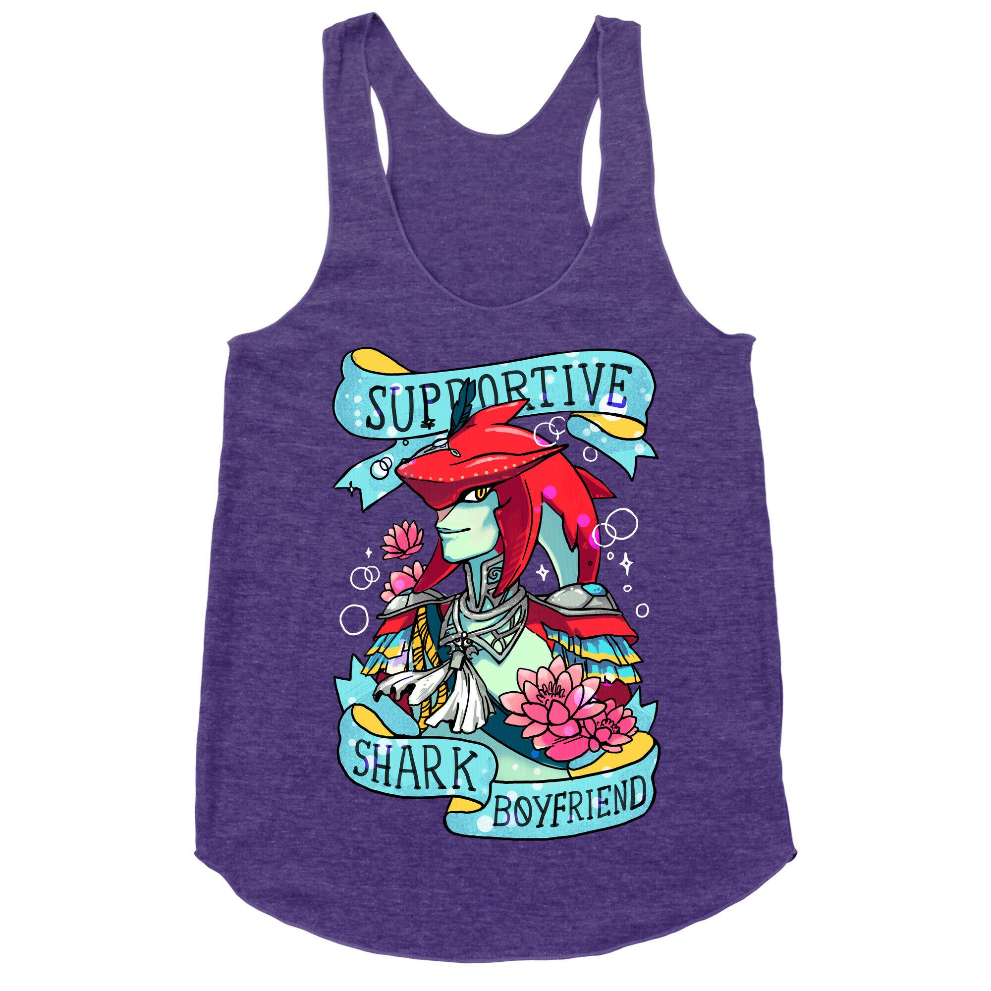 Prince Sidon: Supportive Shark Boyfriend Racerback Tank