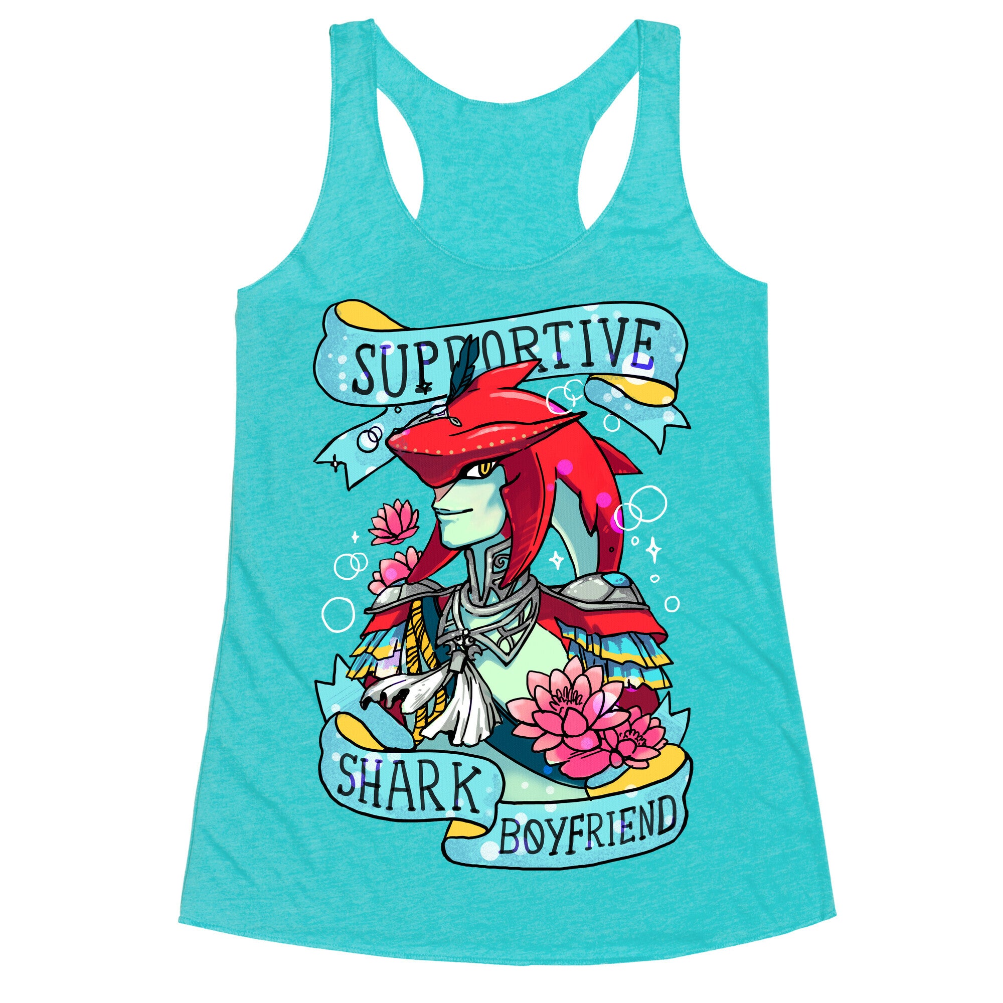 Prince Sidon: Supportive Shark Boyfriend Racerback Tank