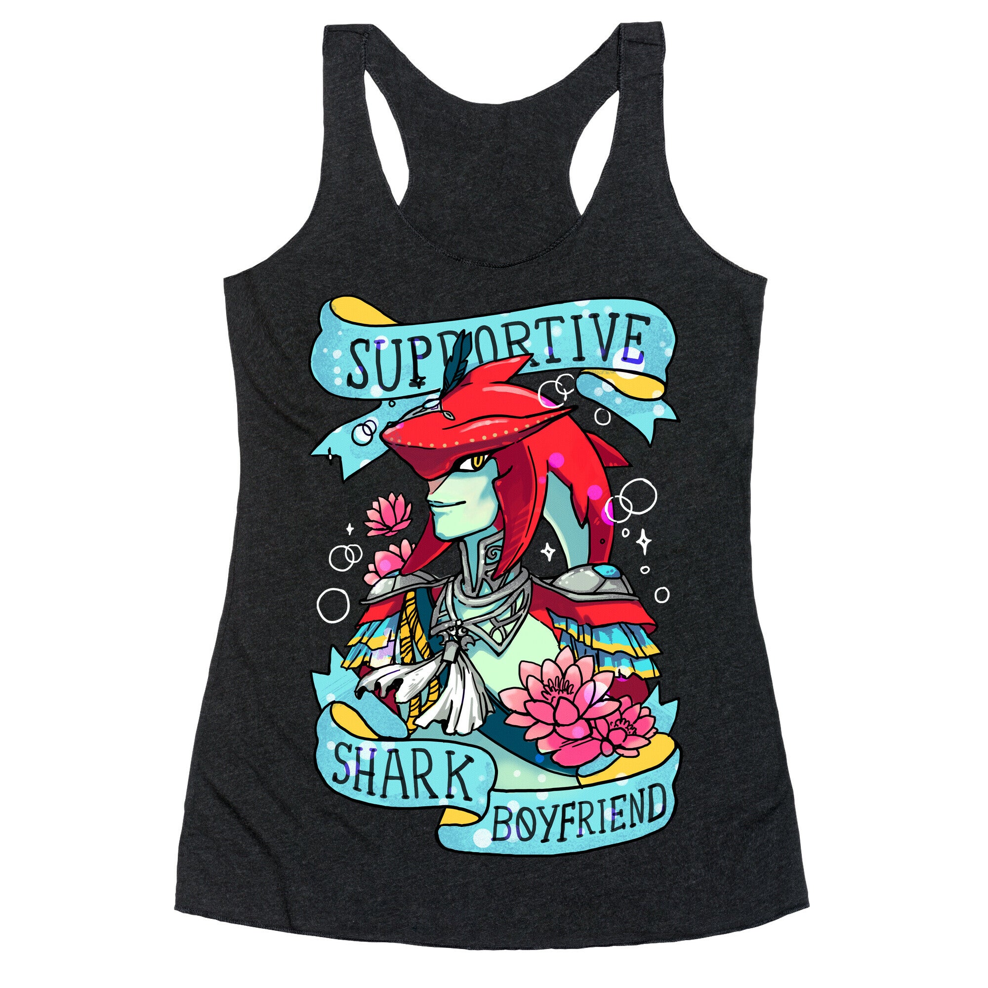 Prince Sidon: Supportive Shark Boyfriend Racerback Tank