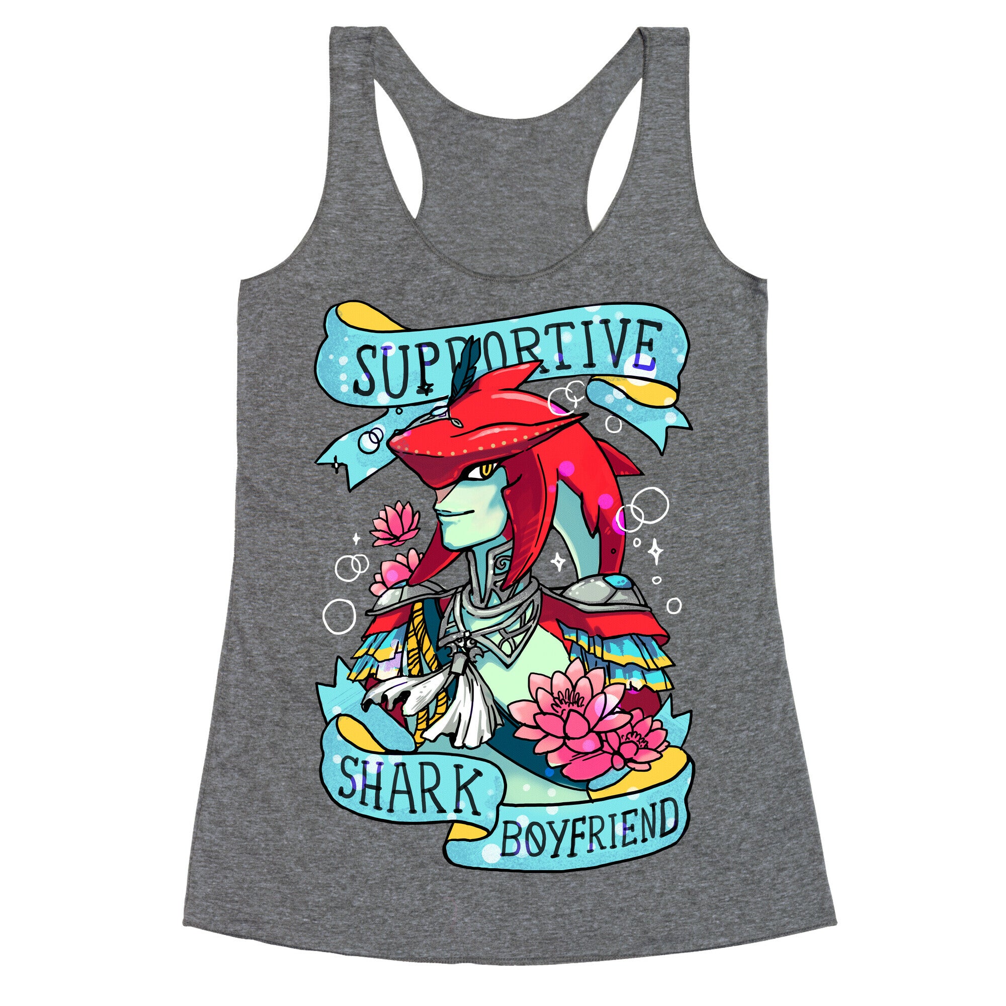 Prince Sidon: Supportive Shark Boyfriend Racerback Tank