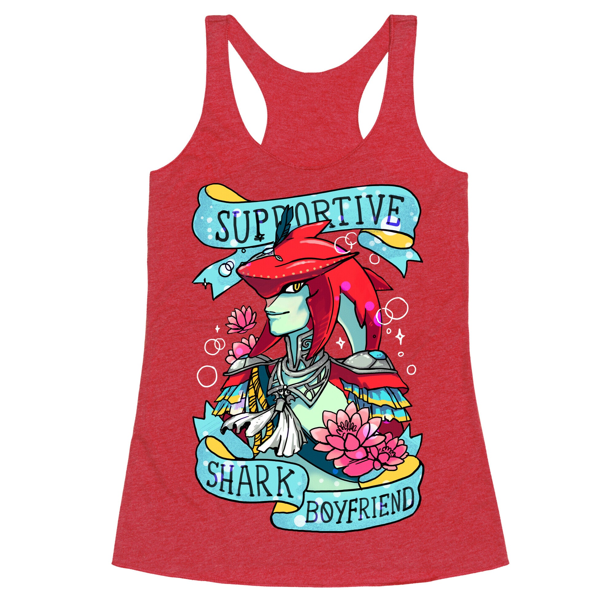 Prince Sidon: Supportive Shark Boyfriend Racerback Tank