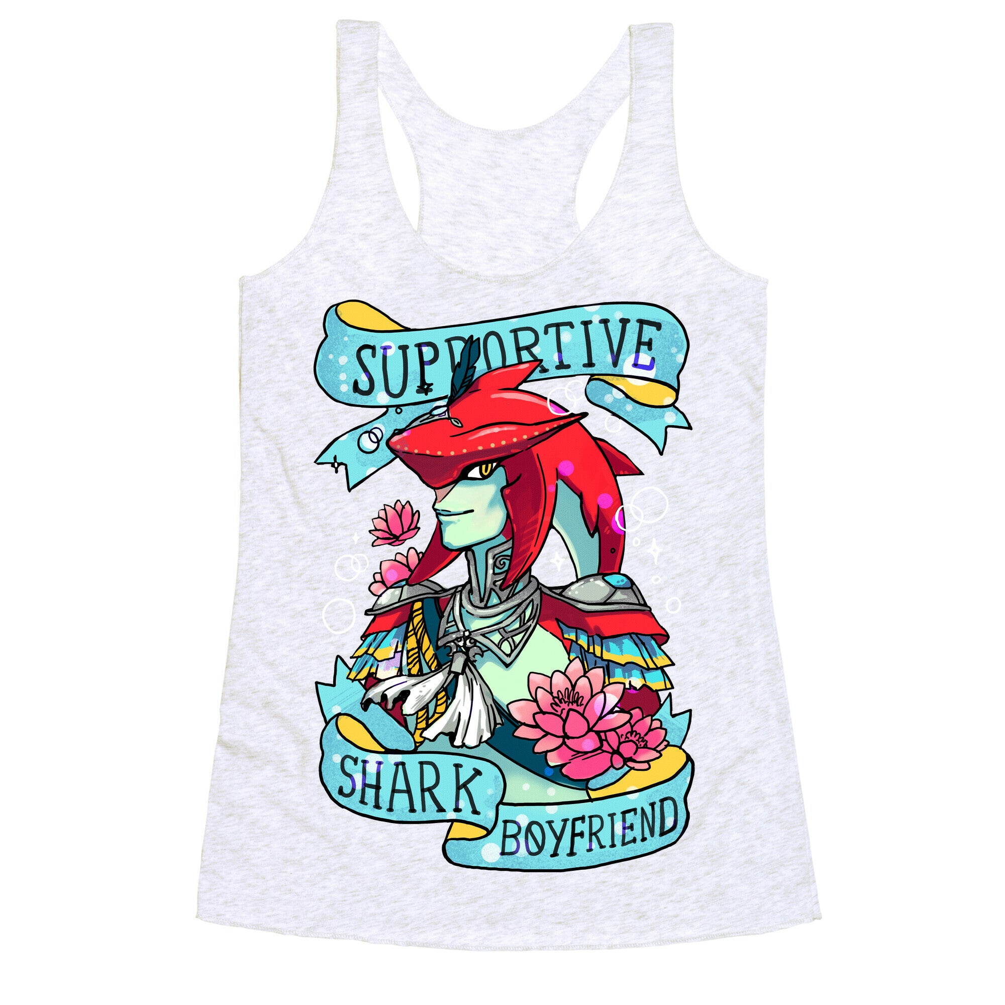 Prince Sidon: Supportive Shark Boyfriend Racerback Tank