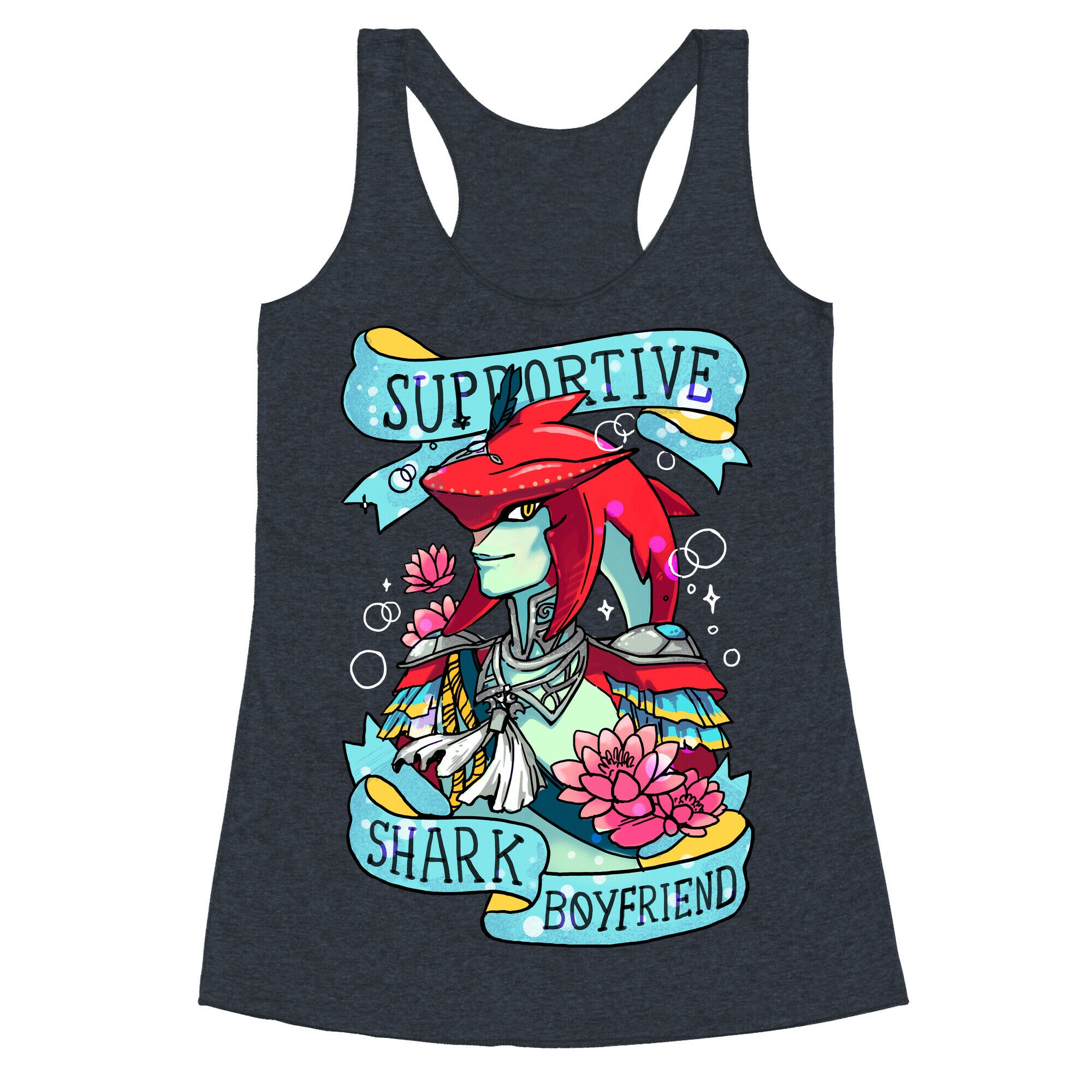 Prince Sidon: Supportive Shark Boyfriend Racerback Tank
