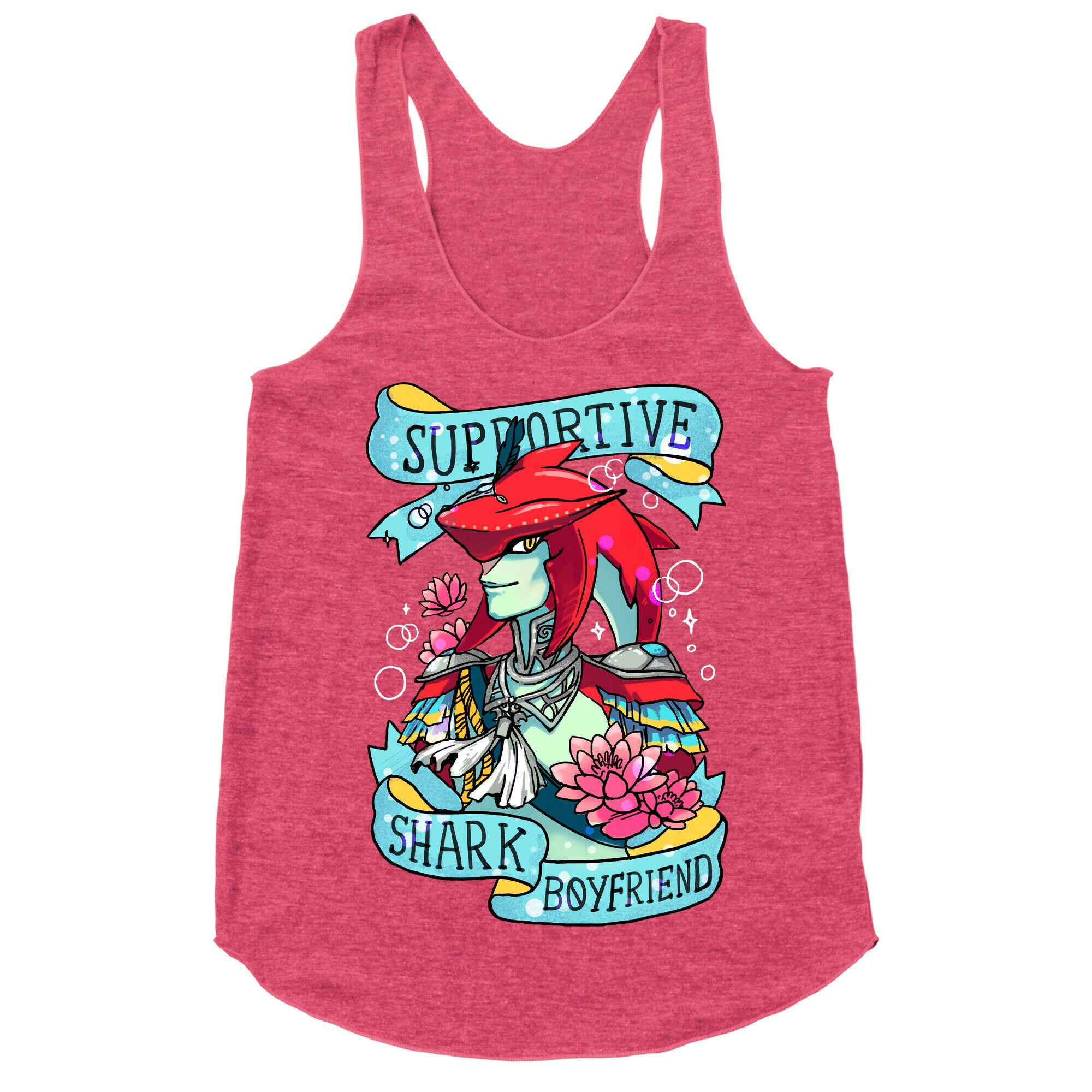 Prince Sidon: Supportive Shark Boyfriend Racerback Tank
