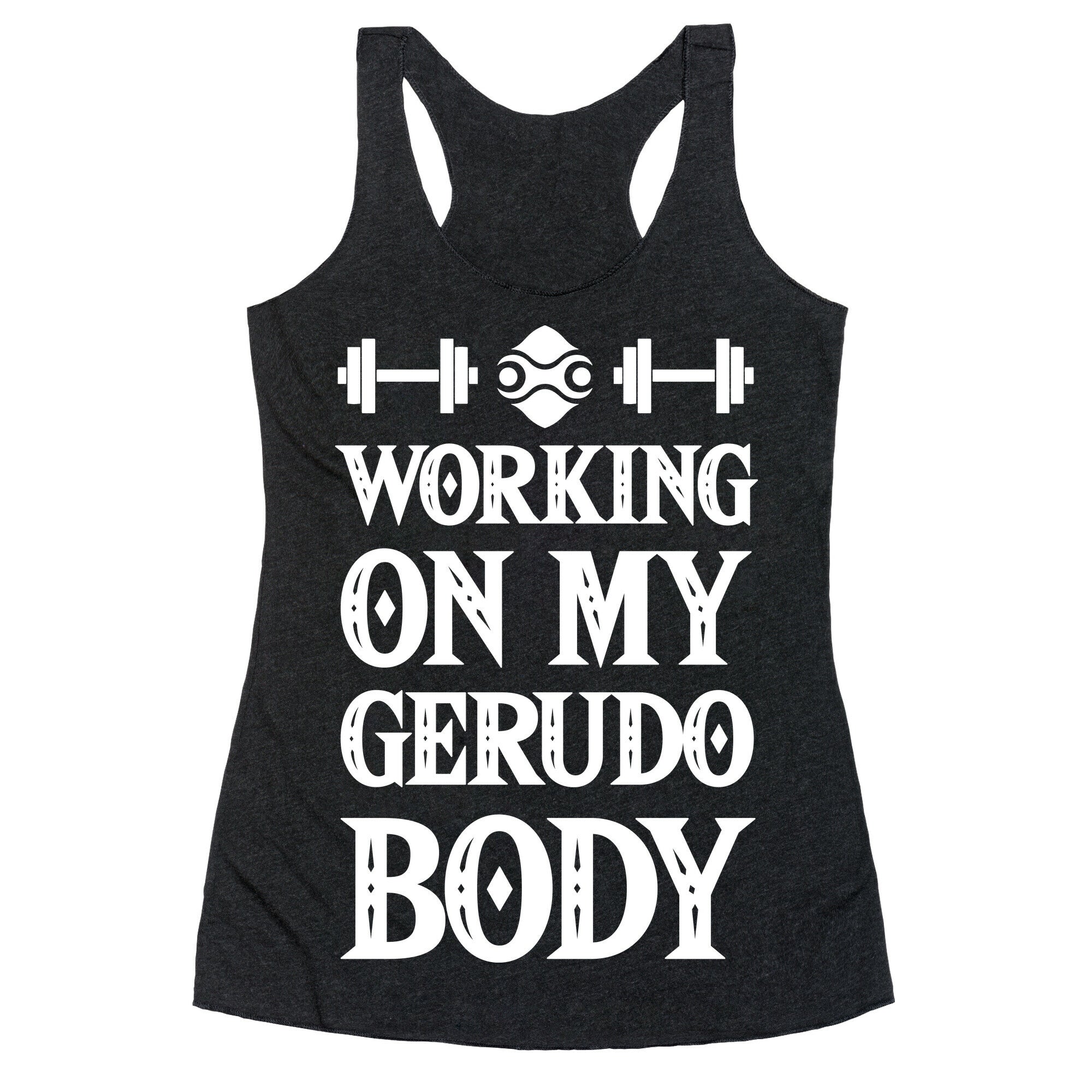 Working On My Gerudo Body Racerback Tank