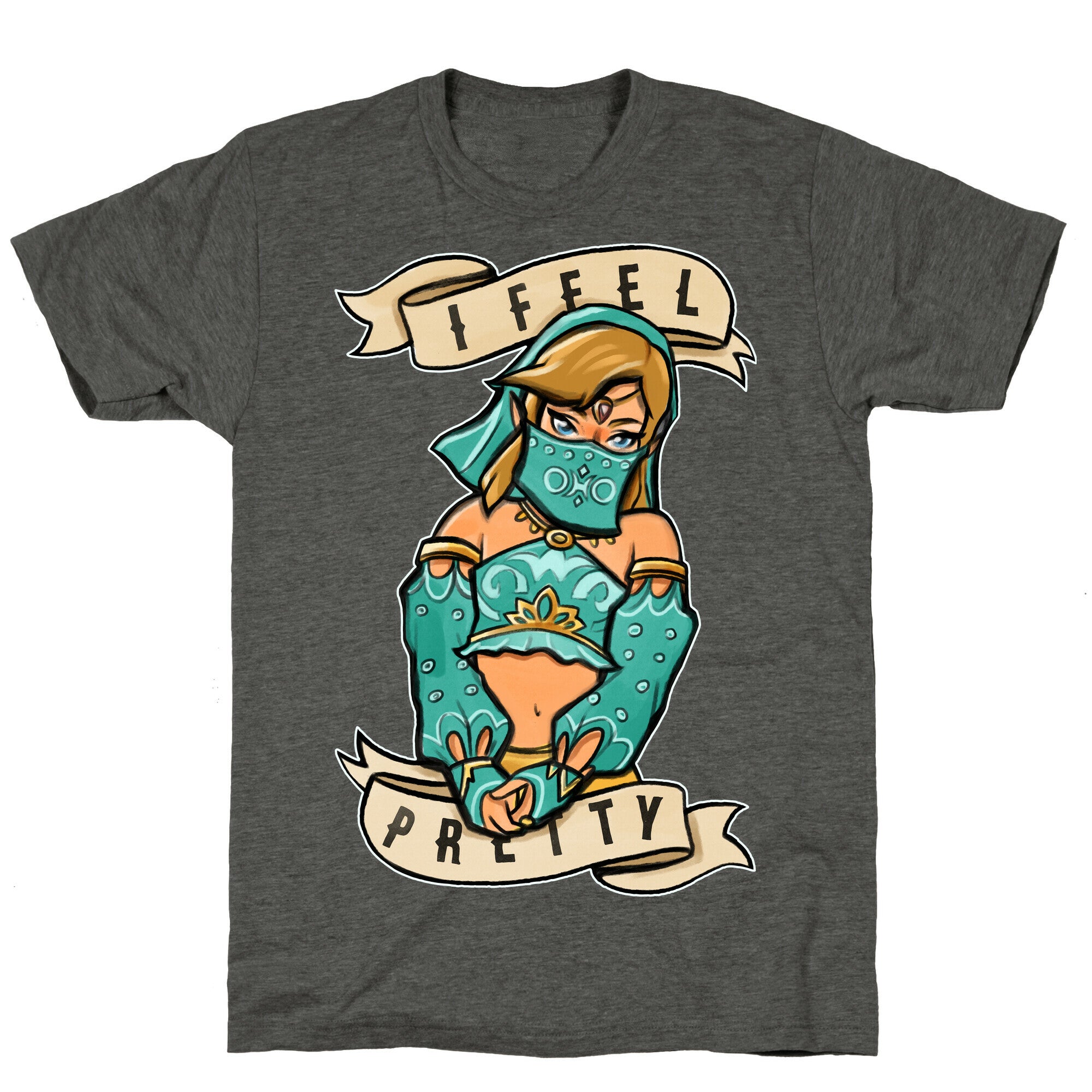 I Feel Pretty Gerudo Parody White Print Unisex Triblend Tee