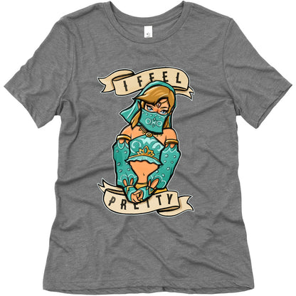 I Feel Pretty Gerudo Parody White Print Women's Triblend Tee