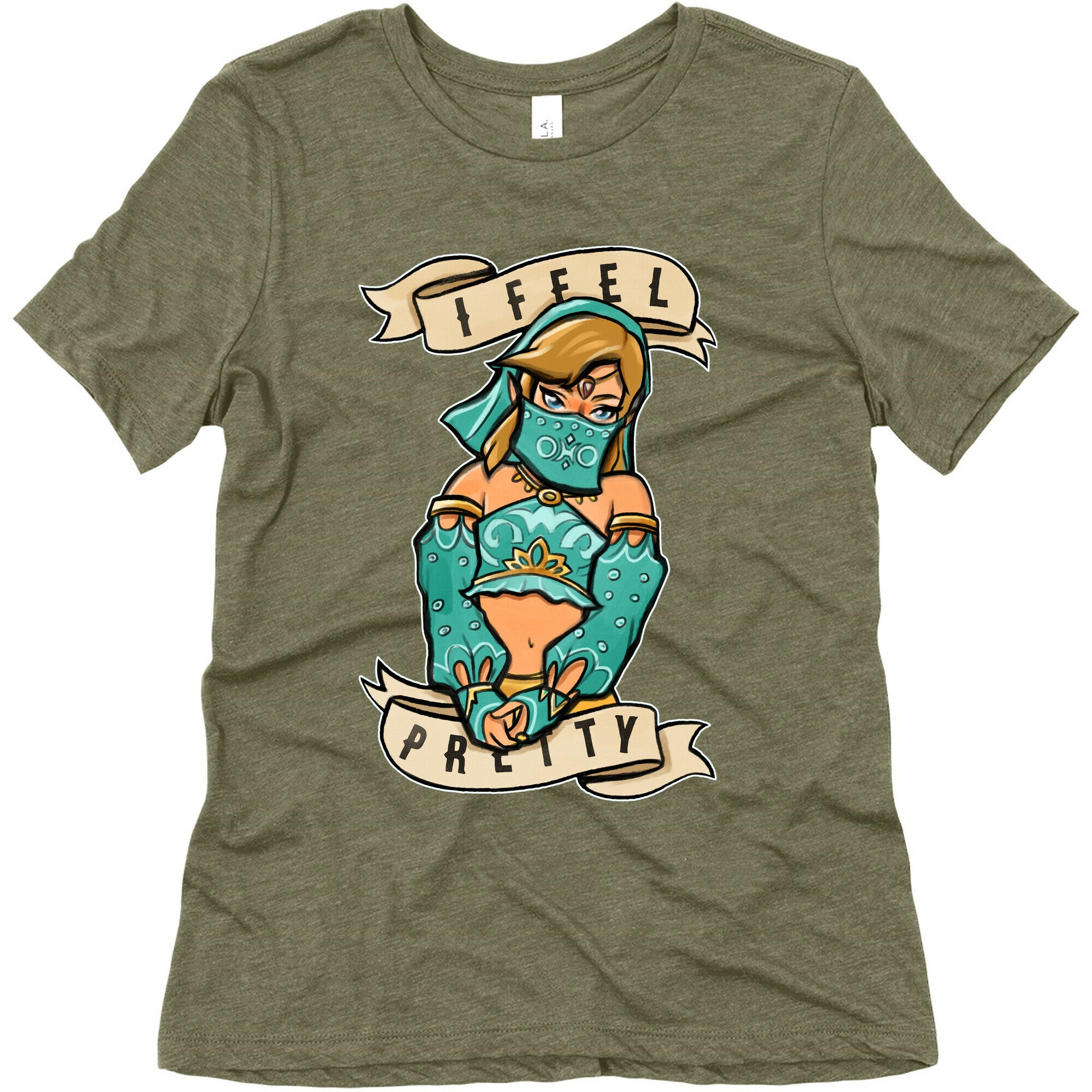 I Feel Pretty Gerudo Parody White Print Women's Triblend Tee