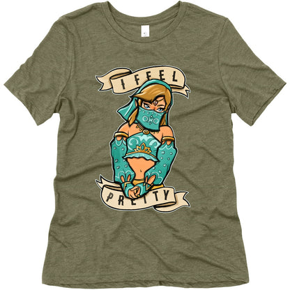 I Feel Pretty Gerudo Parody White Print Women's Triblend Tee