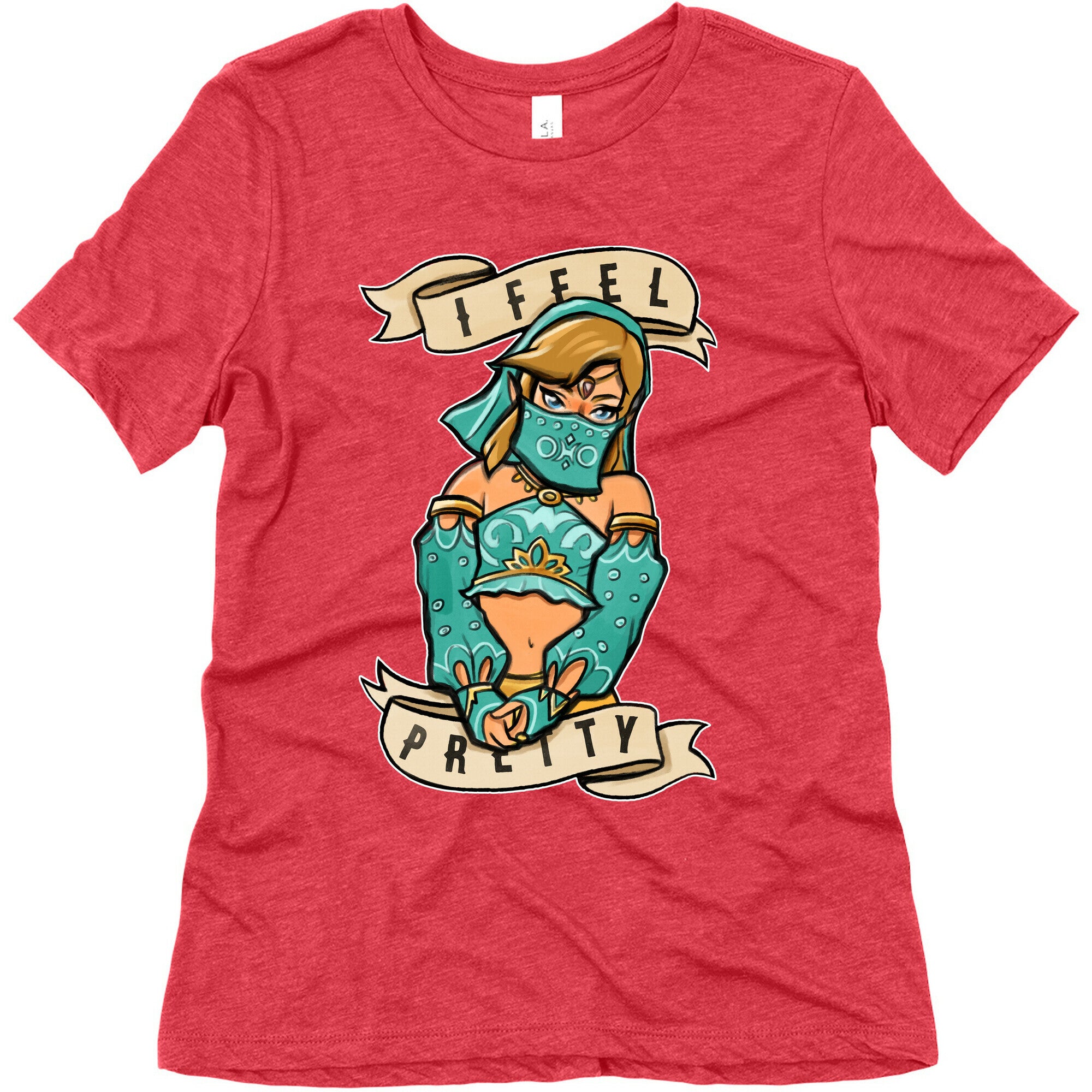 I Feel Pretty Gerudo Parody White Print Women's Triblend Tee
