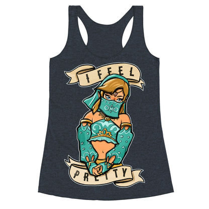 I Feel Pretty Gerudo Parody White Print Racerback Tank