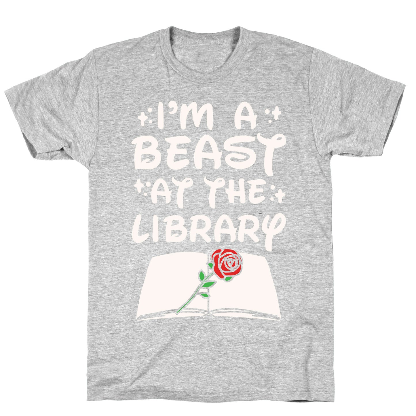 I'm A Beast At The Library Parody White Print T-Shirt