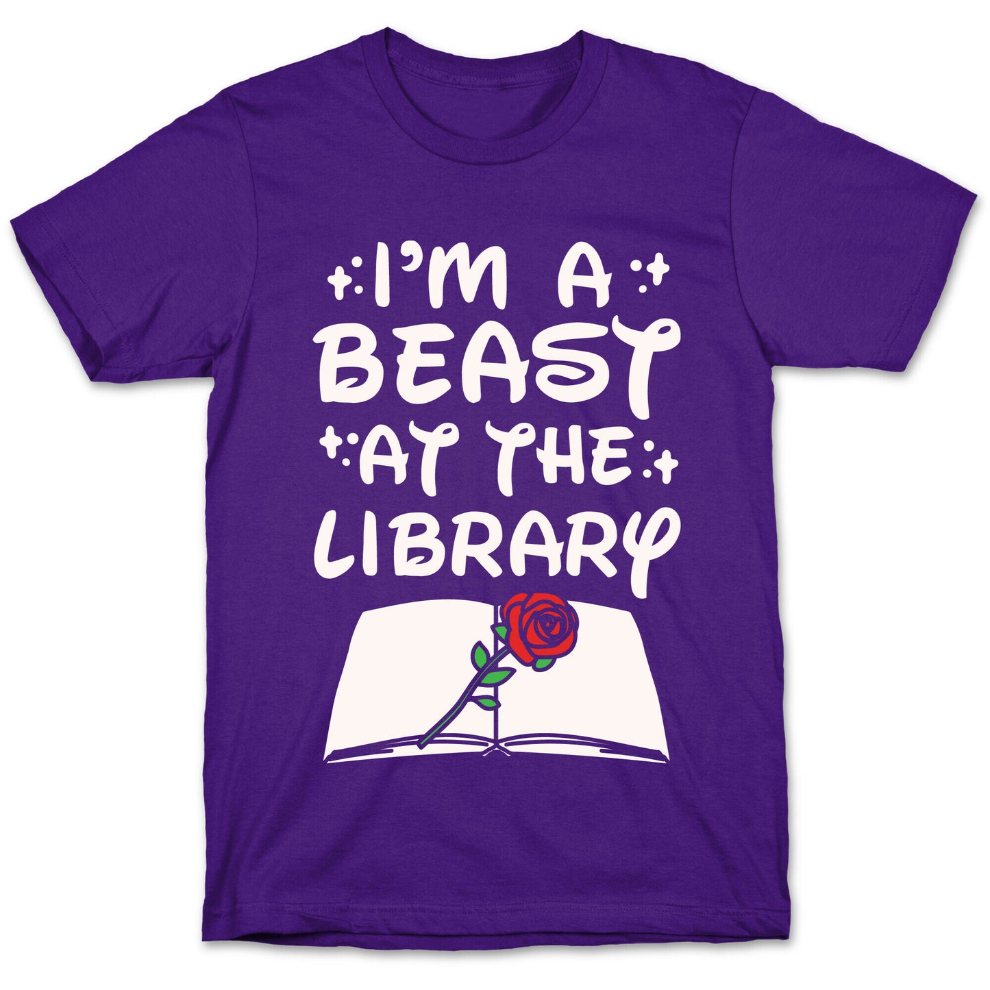 I'm A Beast At The Library Parody White Print T-Shirt