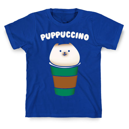 Puppuccino Parody White Print T-Shirt