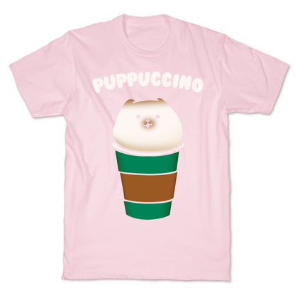 Puppuccino Parody White Print T-Shirt