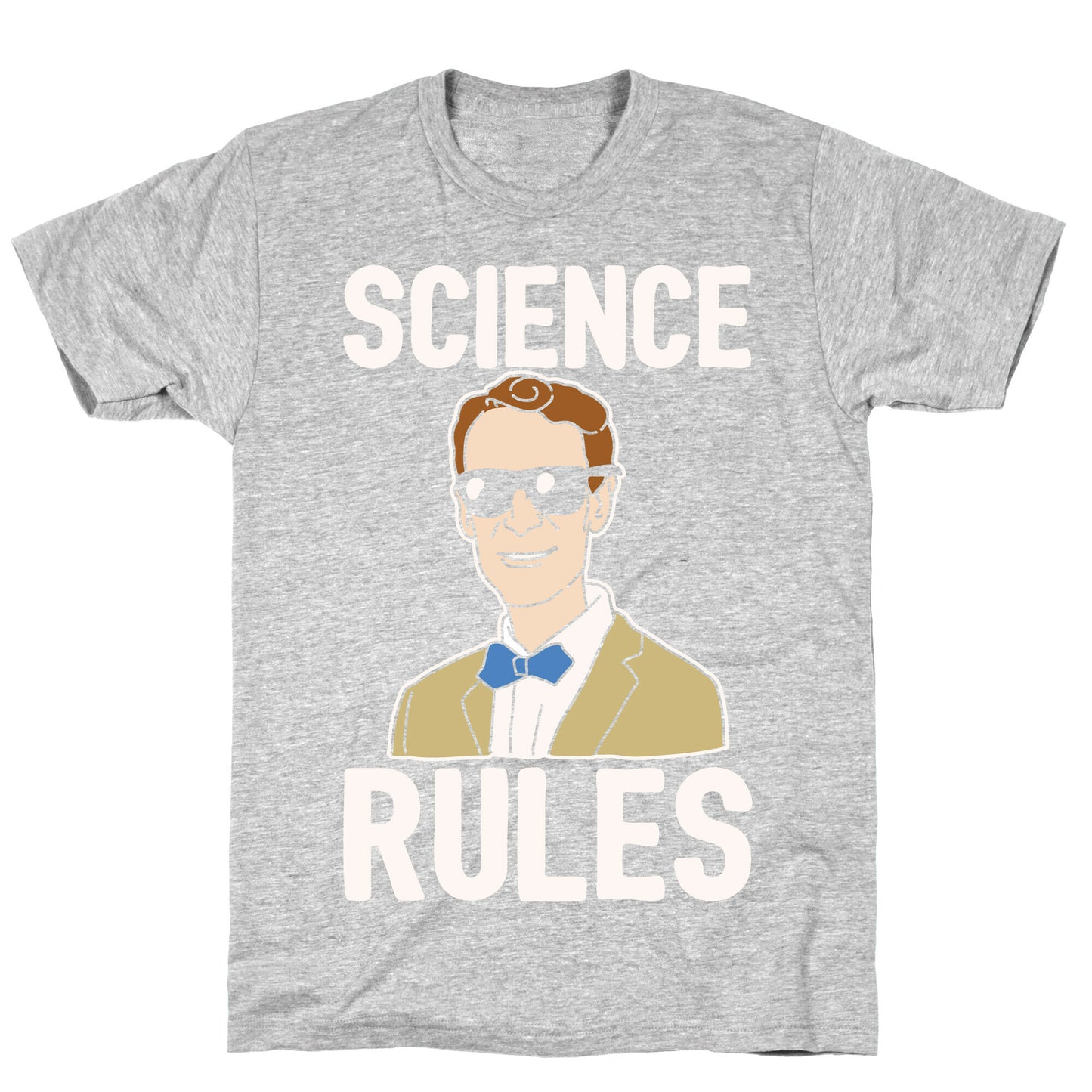 Science Rules White Print T-Shirt
