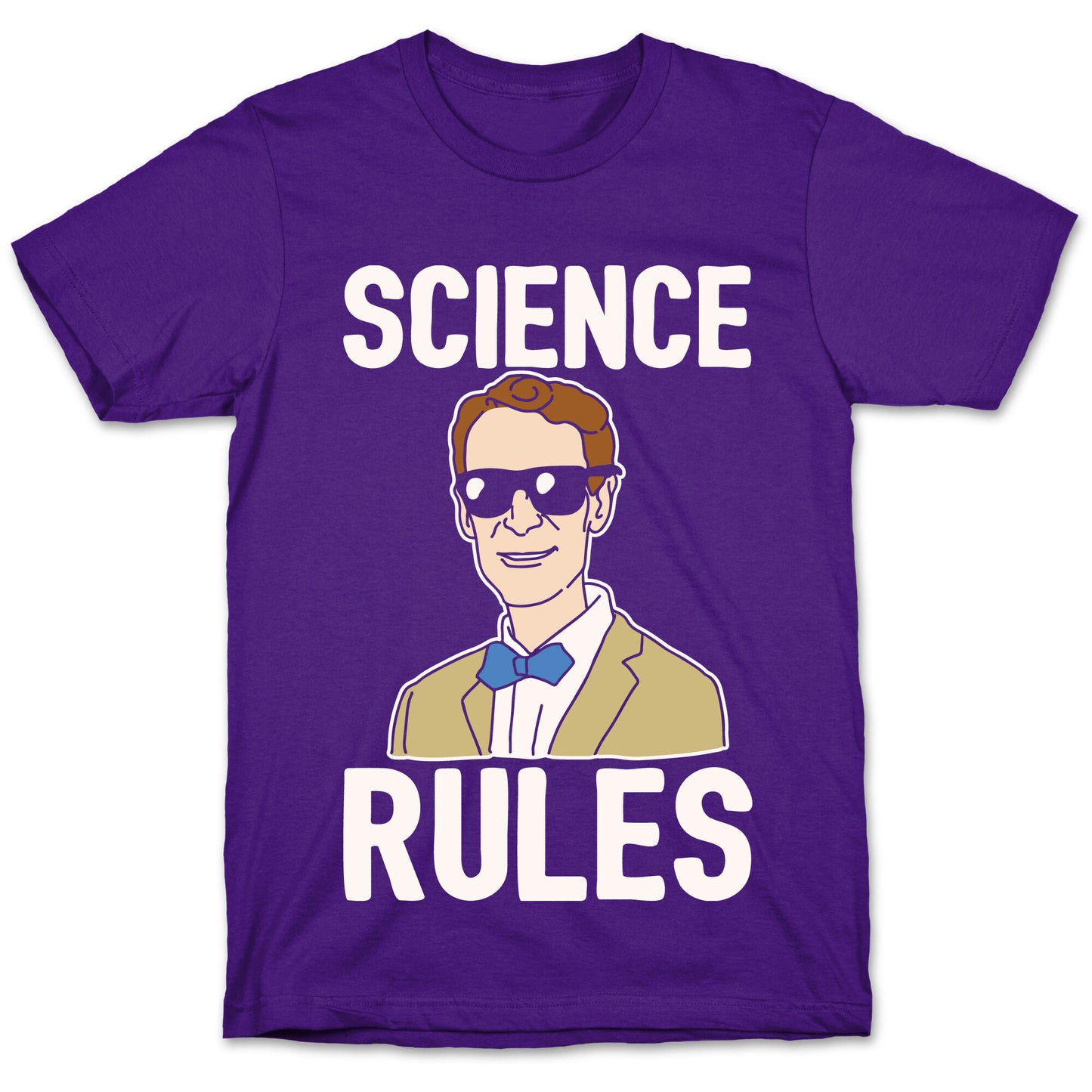 Science Rules White Print T-Shirt