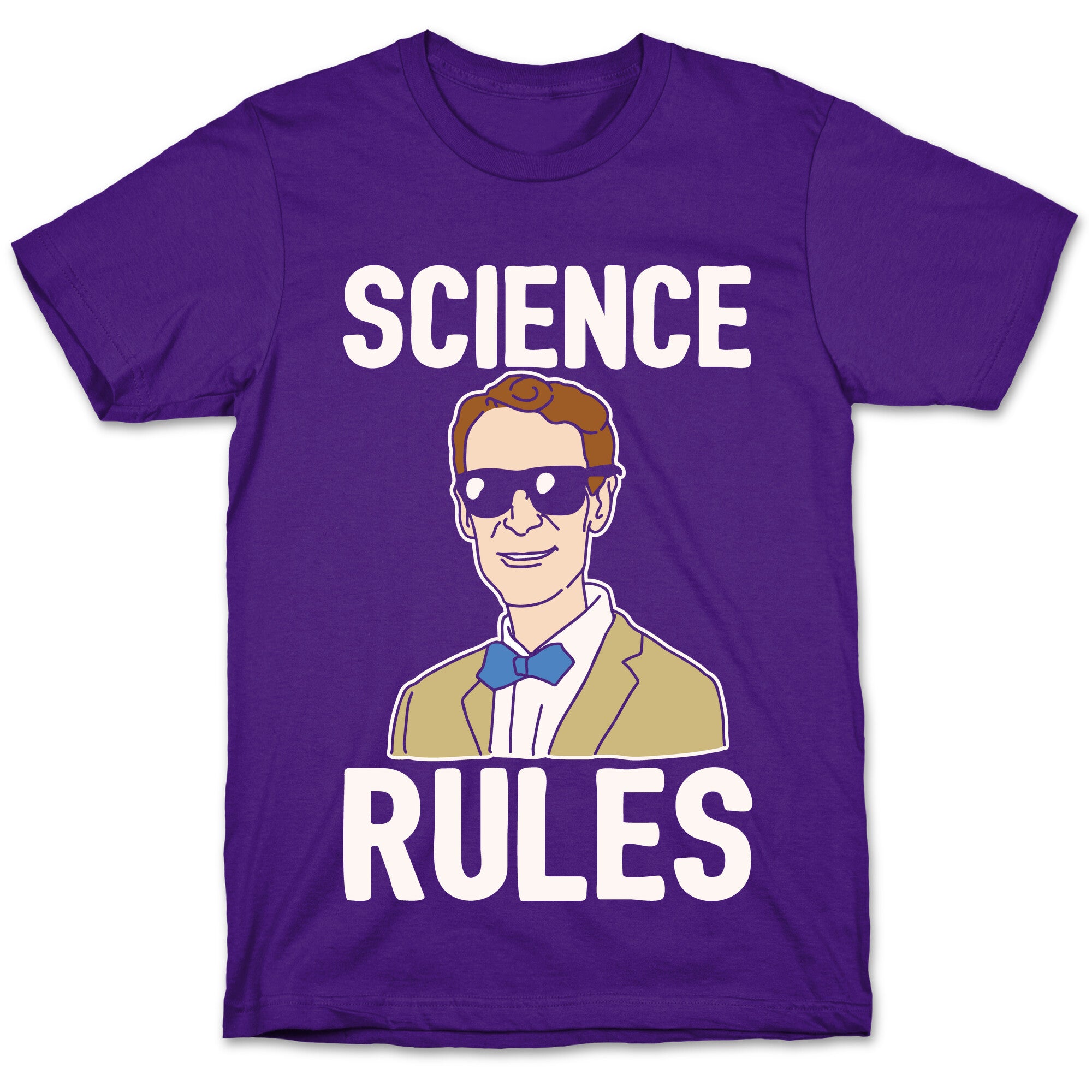 Science Rules White Print T-Shirt