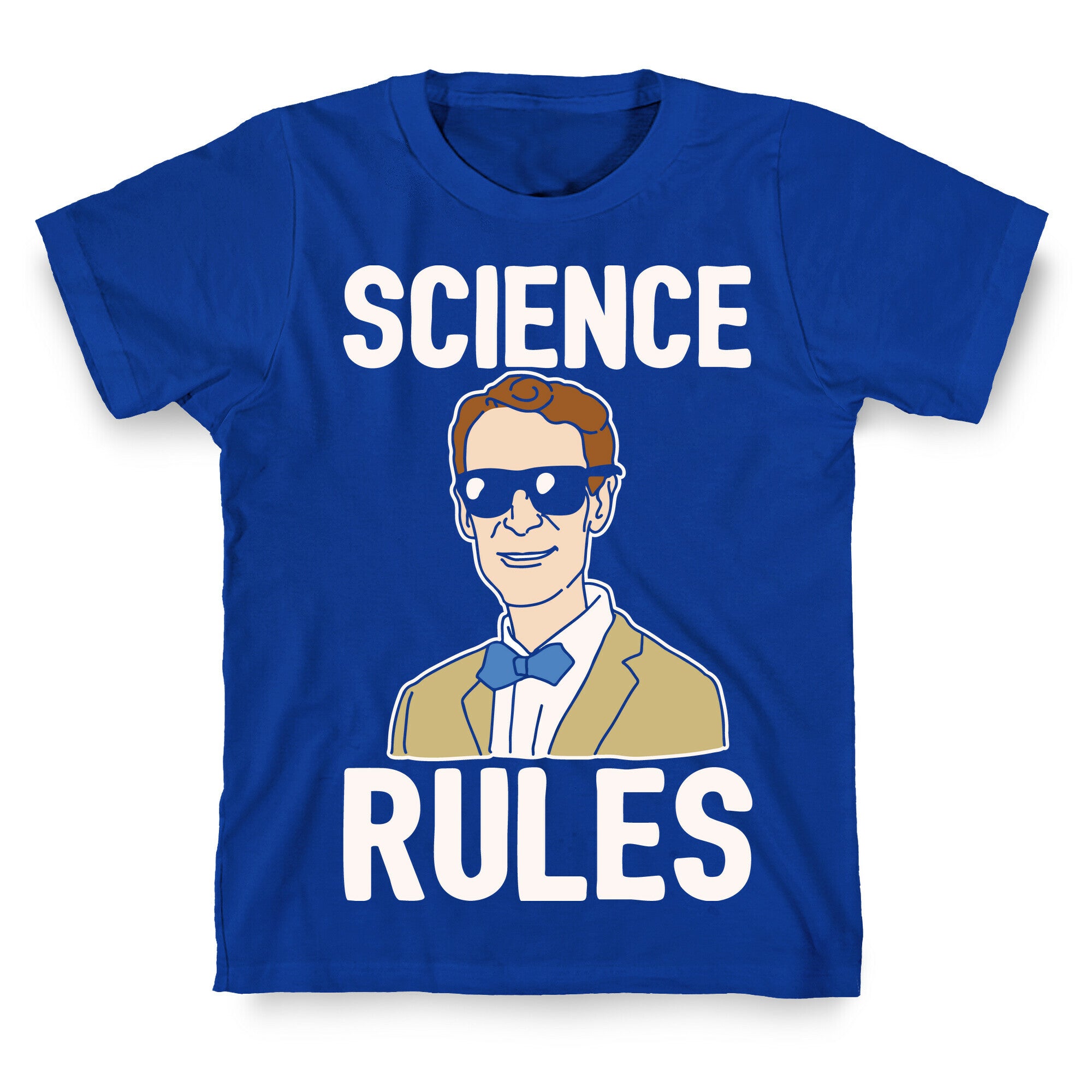 Science Rules White Print T-Shirt