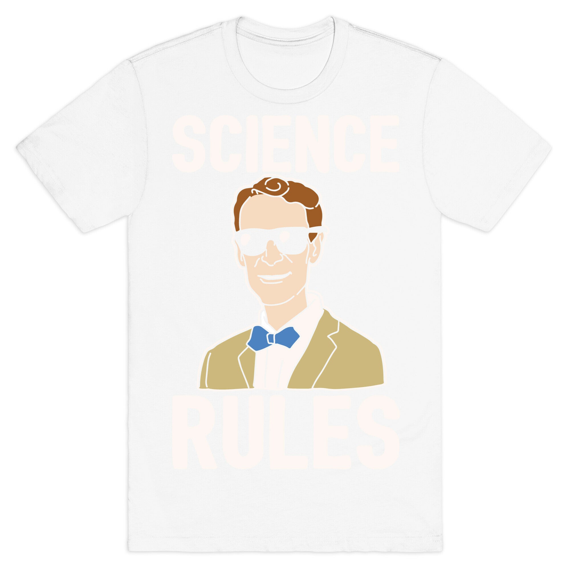 Science Rules White Print T-Shirt