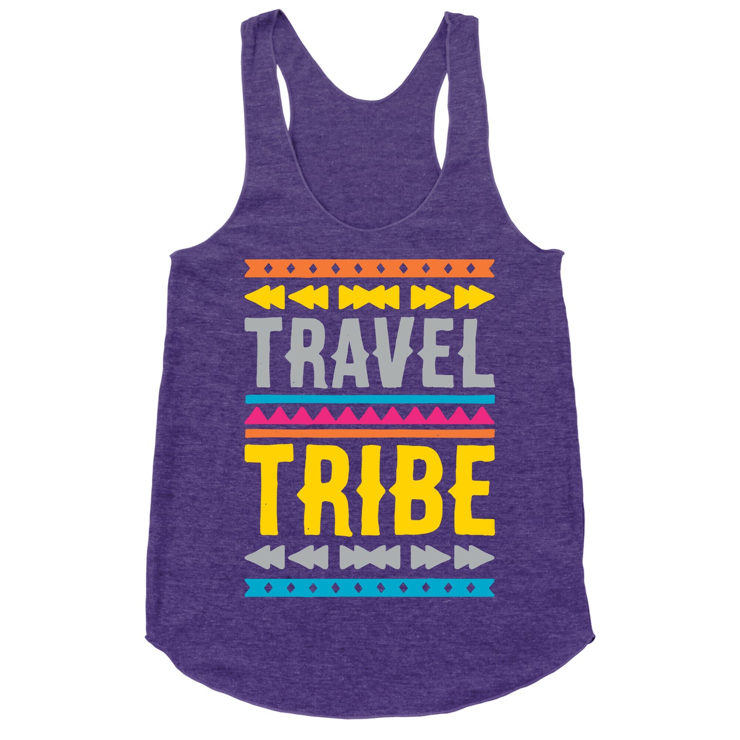 Travel Tribe White Print Racerback Tank