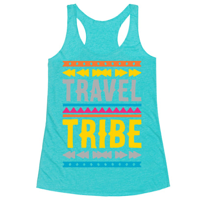 Travel Tribe White Print Racerback Tank