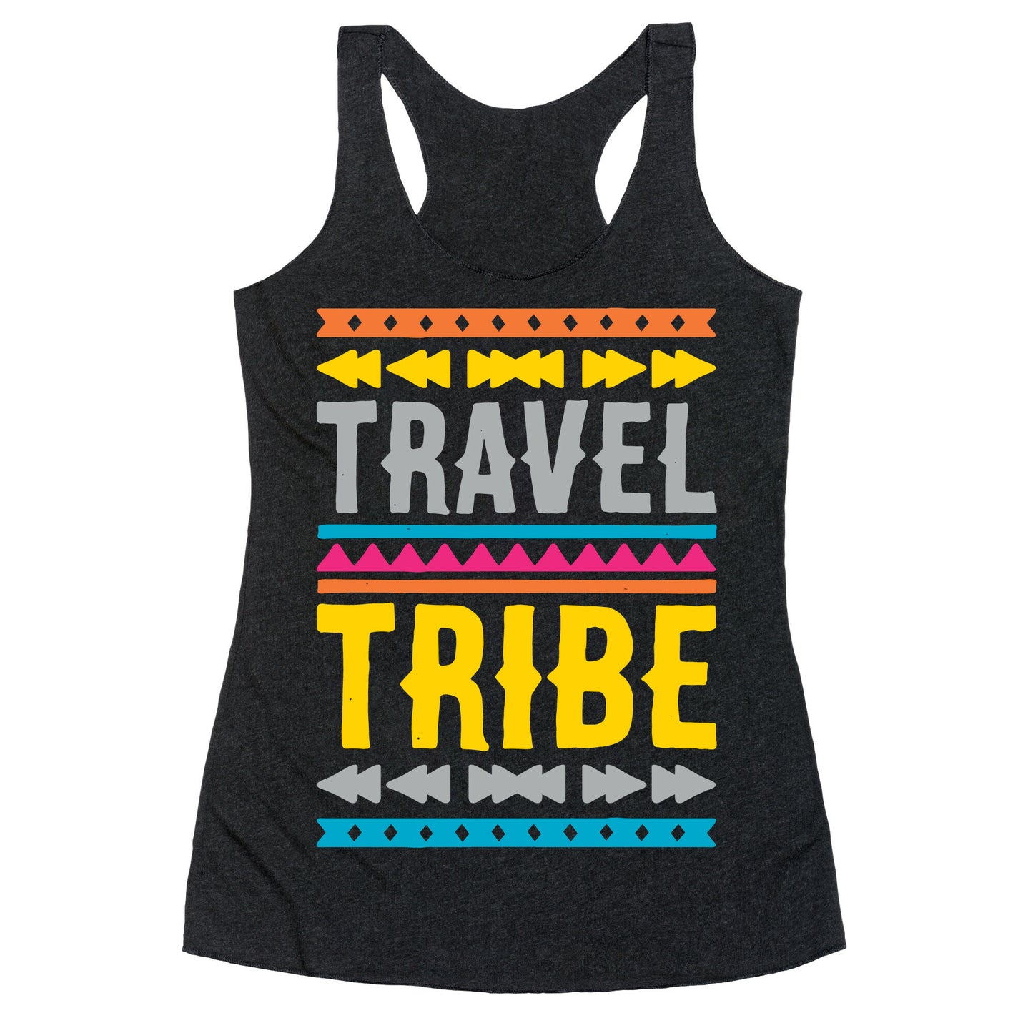 Travel Tribe White Print Racerback Tank