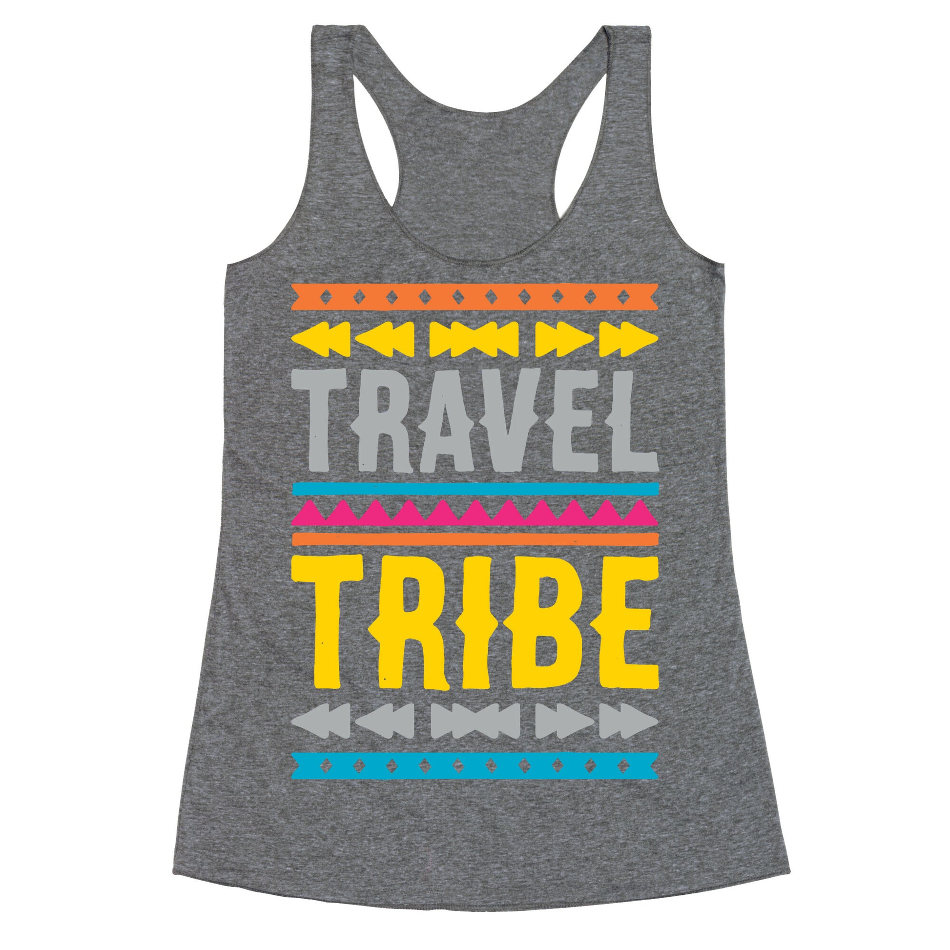 Travel Tribe White Print Racerback Tank